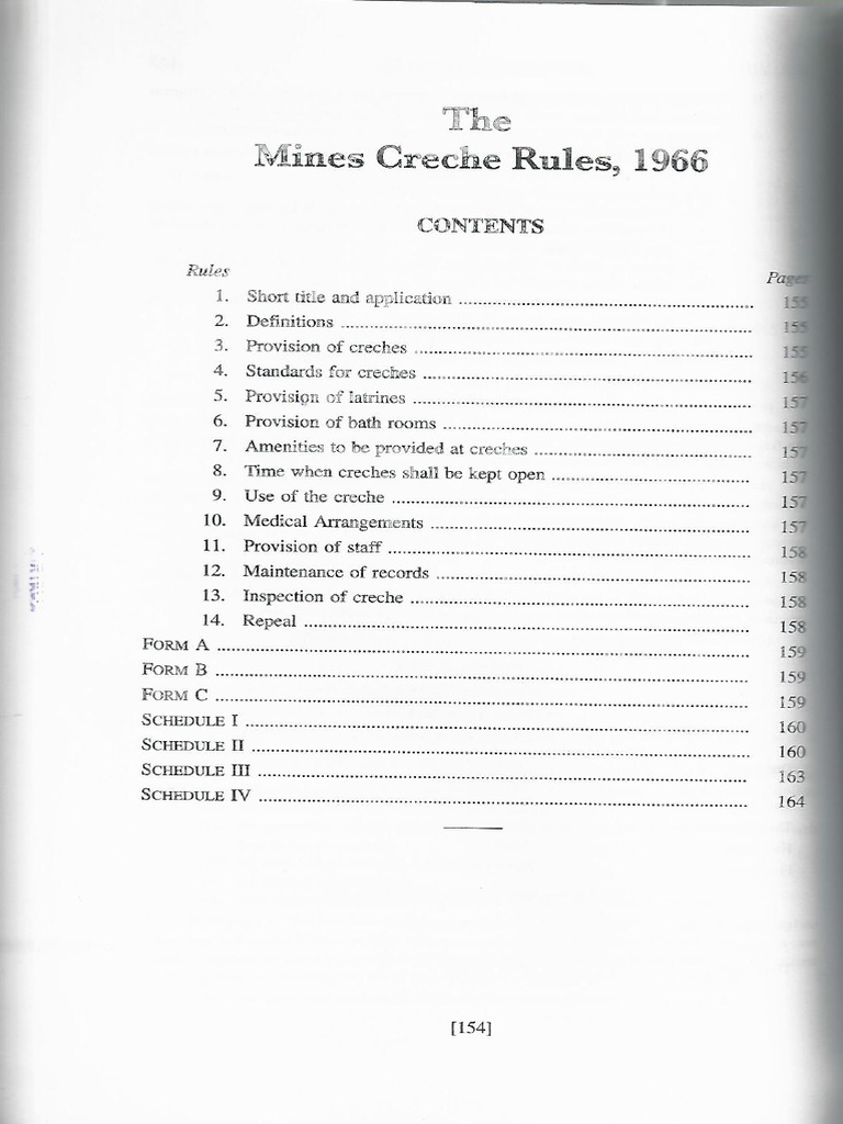 Mines Creche Rules, 1966 Scan | PDF