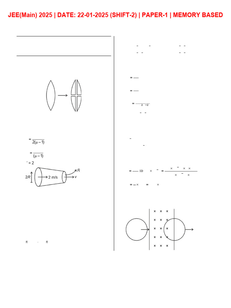 JEE Physics MCQs and Solutions 2025 | PDF | Force | Magnetic Field