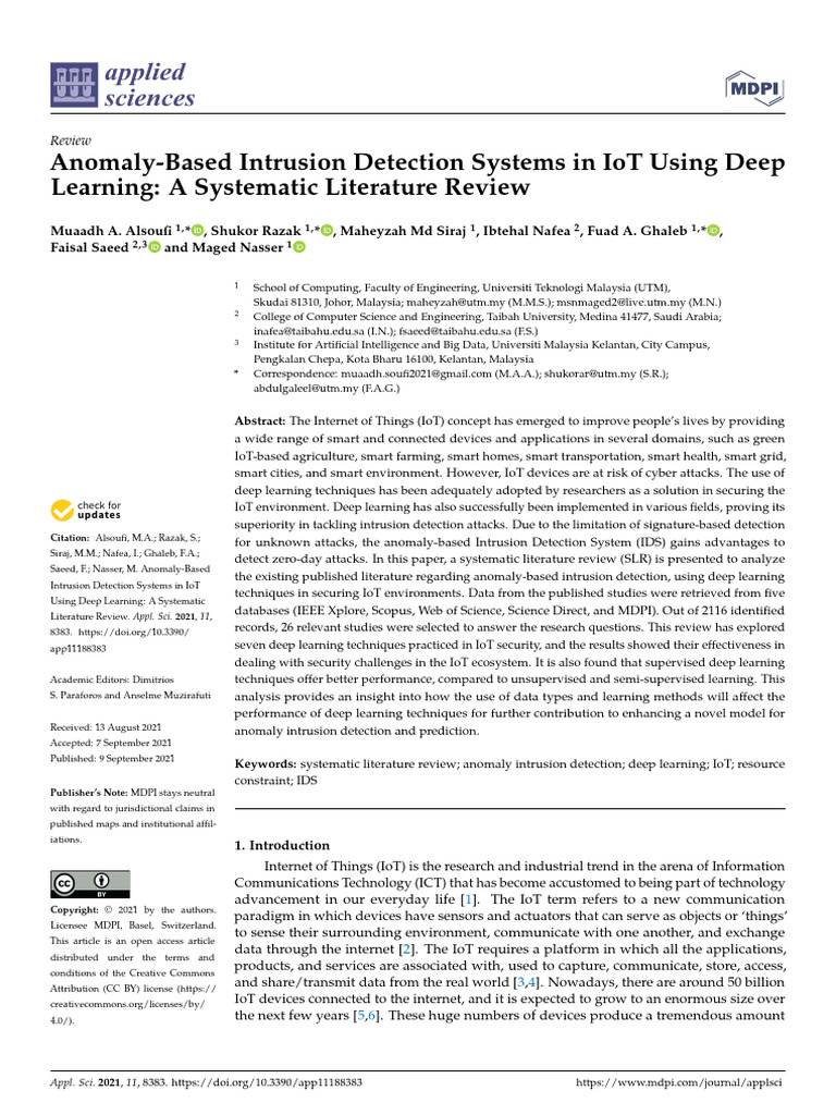 Deep Learning for IoT Intrusion Detection | PDF | Internet Of Things ...