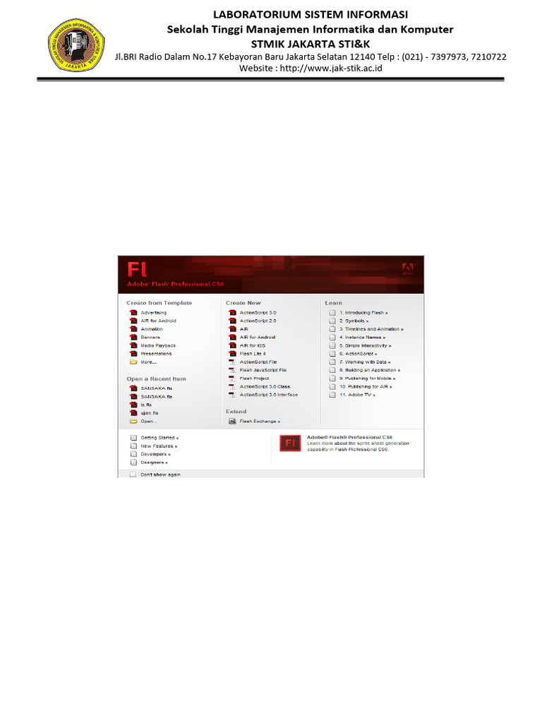 Panduan Lengkap Adobe Flash CS6 | PDF