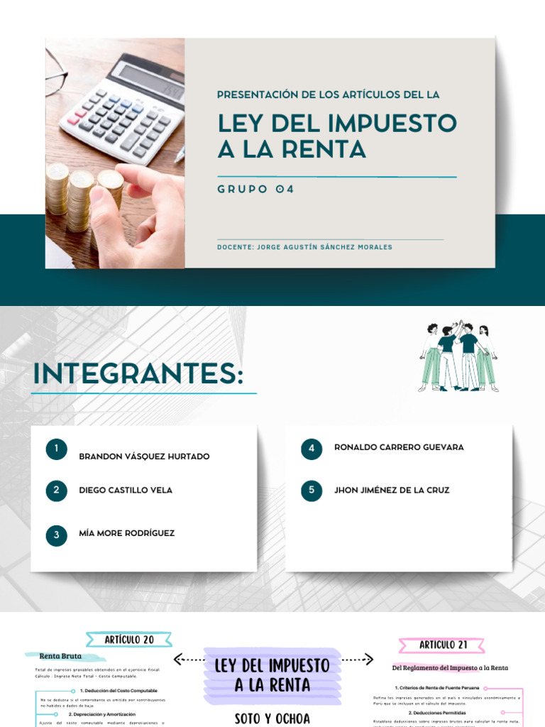 Deducciones y Normas de Impuesto a la Renta | PDF | Impuestos ...