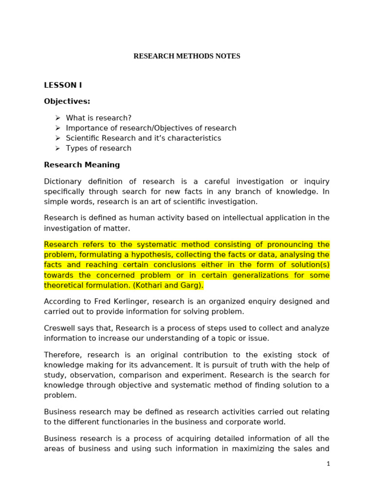 RSCH Notes Lesoon 1 and 2 September 2024 | PDF | Quantitative Research ...
