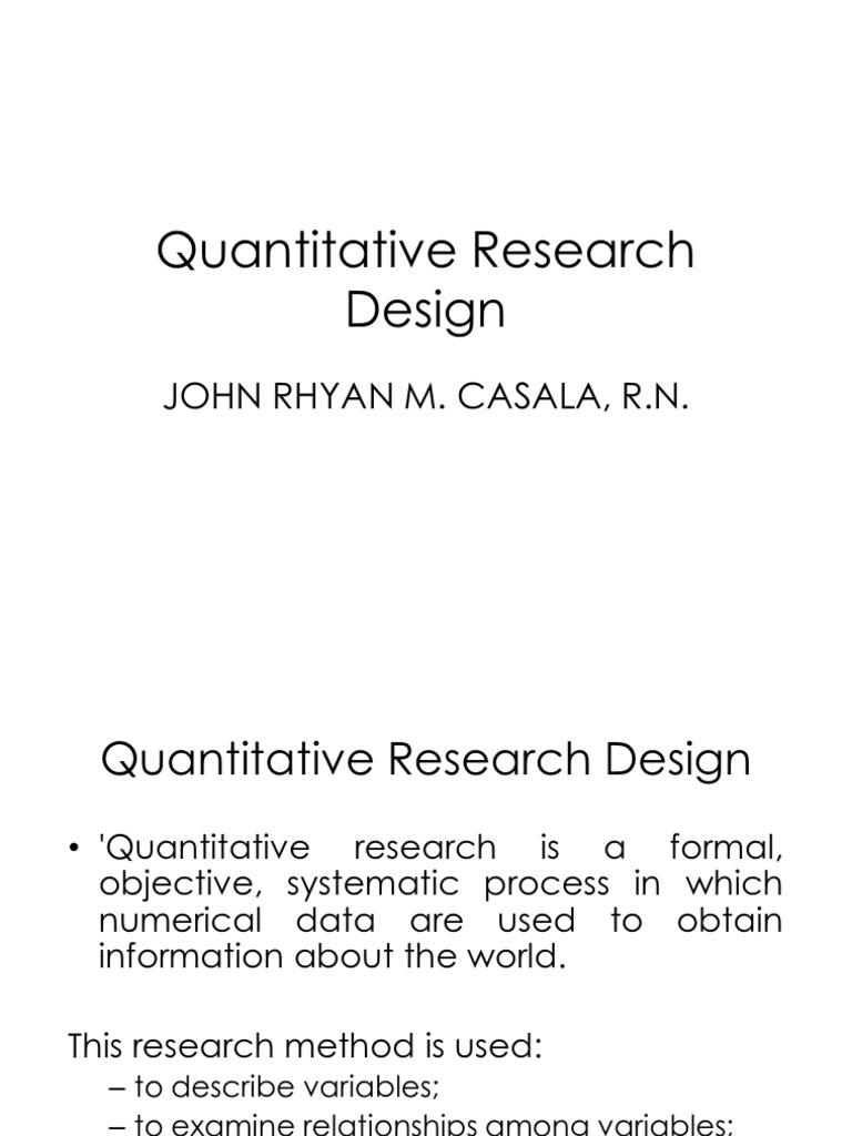 quantitative research design pdf