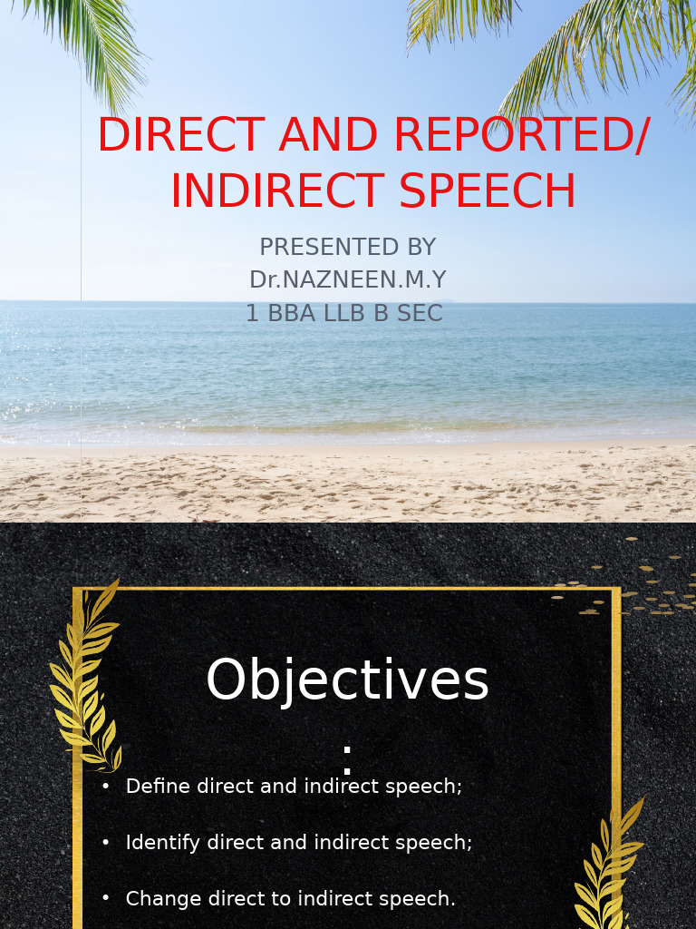 Direct and Indirect Speech | PDF | Grammatical Tense | Semantic Units