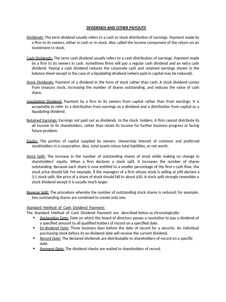 Dividend Theory Pdf Dividend Stocks