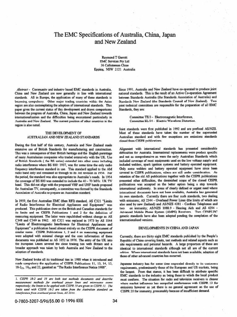 EMC Standard in Different Contries | PDF | Electromagnetic Interference ...