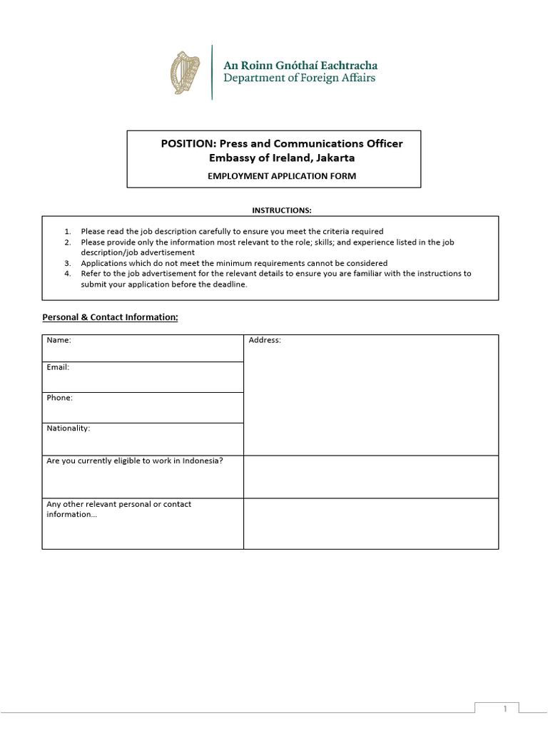 Application for Press Officer Position | PDF | Fluency | Learning