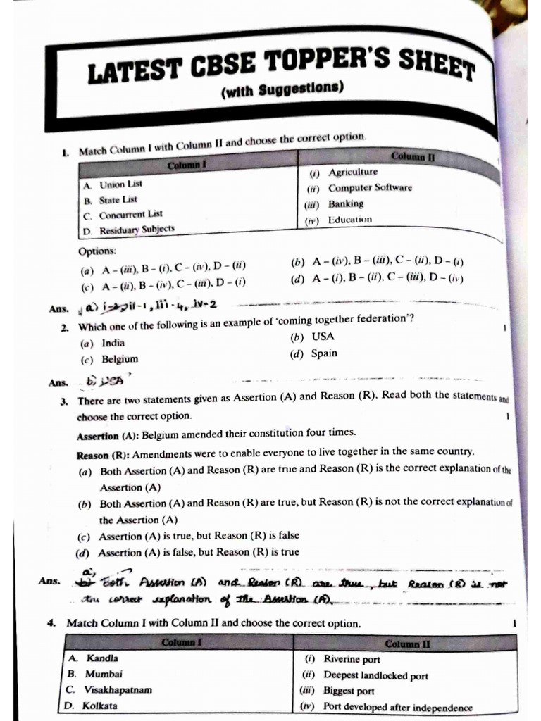 SST Topper Sheet 24-24 | PDF