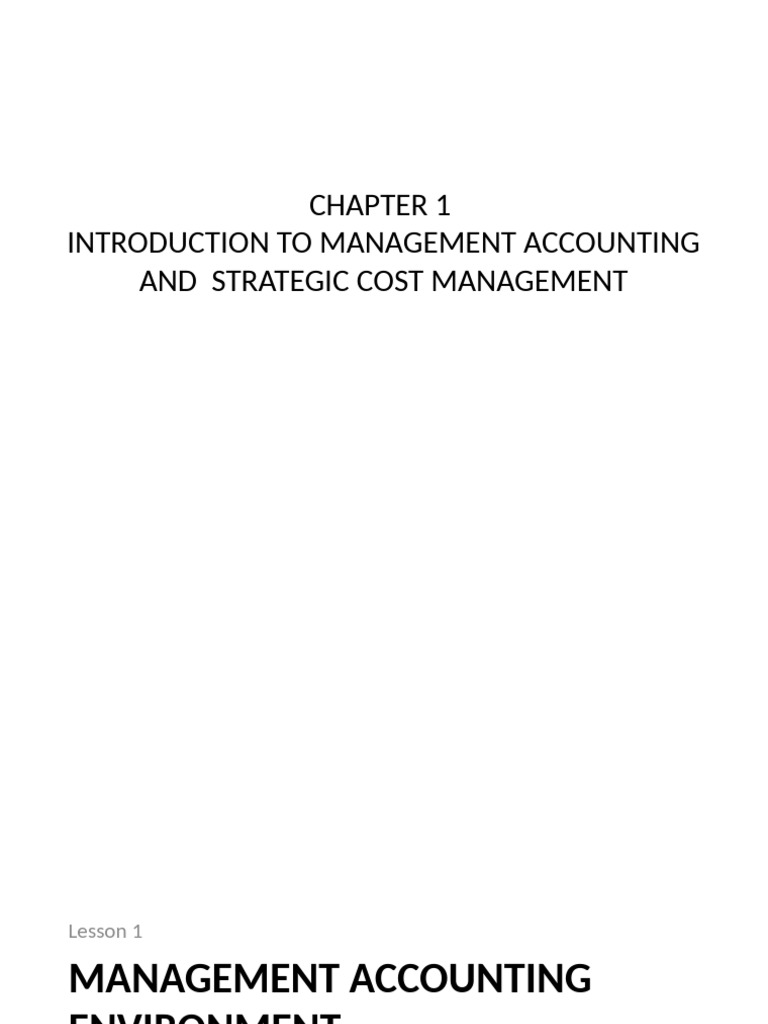 Management Accounting and Cost Strategies | PDF | Management Accounting ...