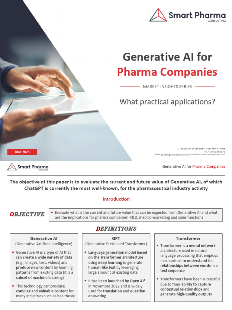Generative AI Applications in Pharma | PDF | Artificial Intelligence ...