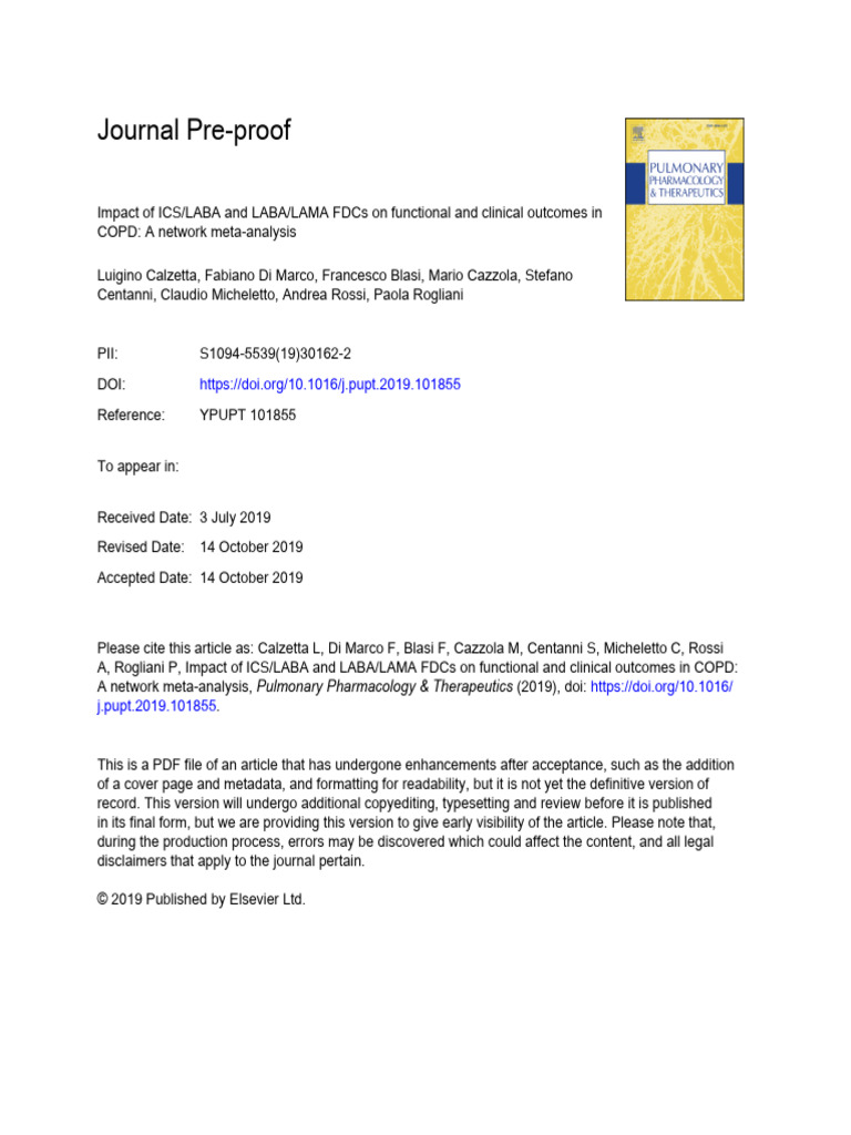 Impact of ICS/LABA and LABA/LAMA FDCs On Functional and Clinical ...