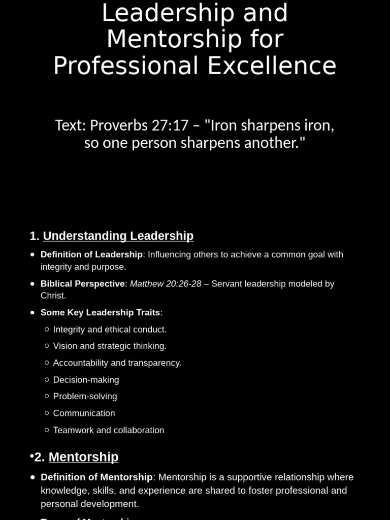 Leadership & Mentorship Guide | PDF | Mentorship | Leadership