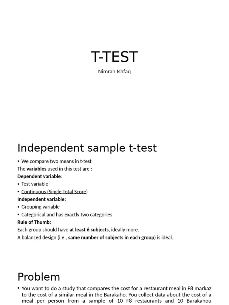 T TEST 29032024 034332am | PDF | Student's T Test | Statistics