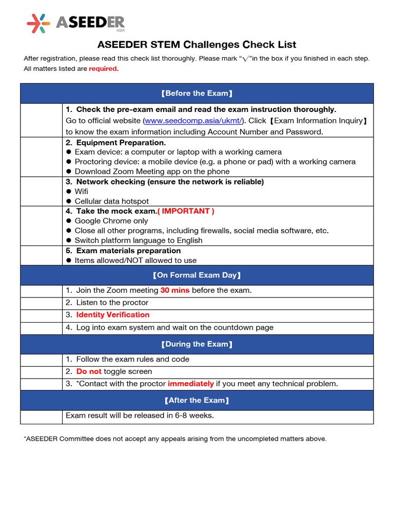 【To students】ASEEDER STEM Challenges Checklist for students at home ...