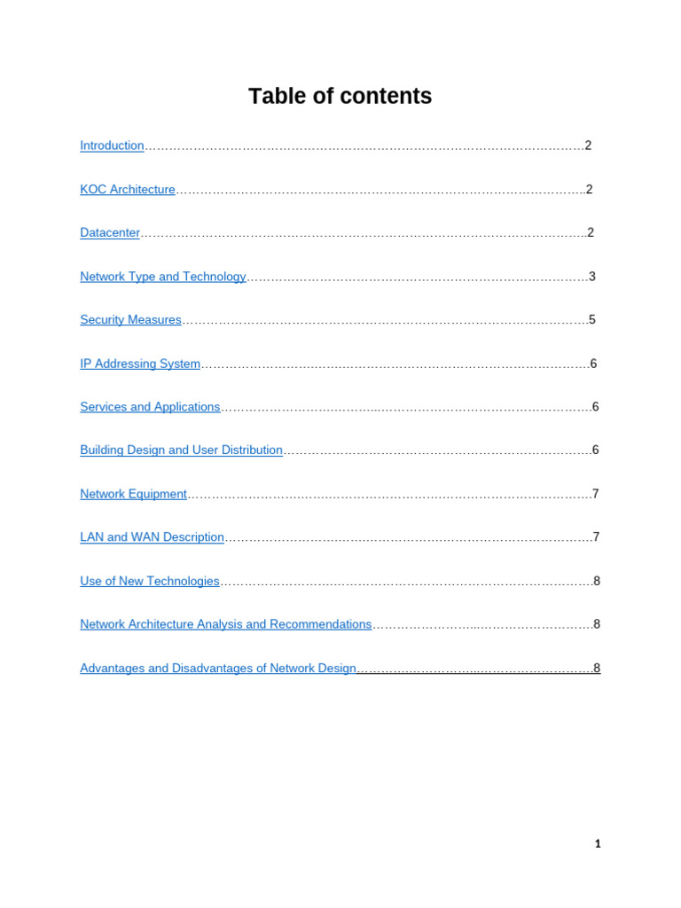 KOC Network Architecture Overview | PDF | Computer Network | Network ...