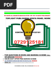 Mathematics Pp2 2024 Kcse Top Rank Mock