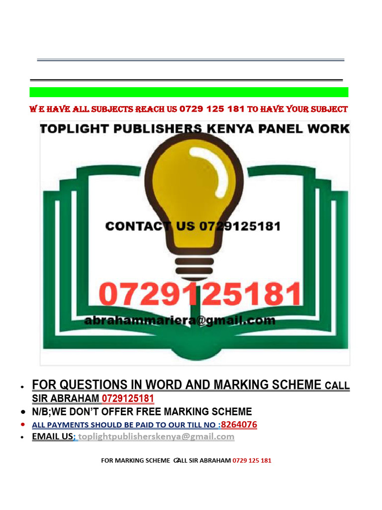 KCSE 2024 Mathematics Paper 2 Mock | PDF | Circle | Equations