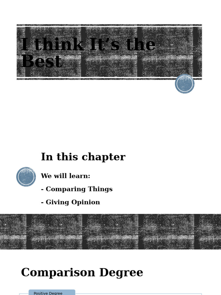 Chapter 7 I Think It's The Best | PDF | Adjective | Linguistics