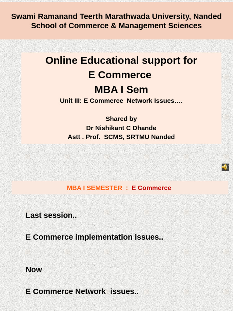 E-Commerce Network Issues for MBA Students | PDF | Computer Network ...