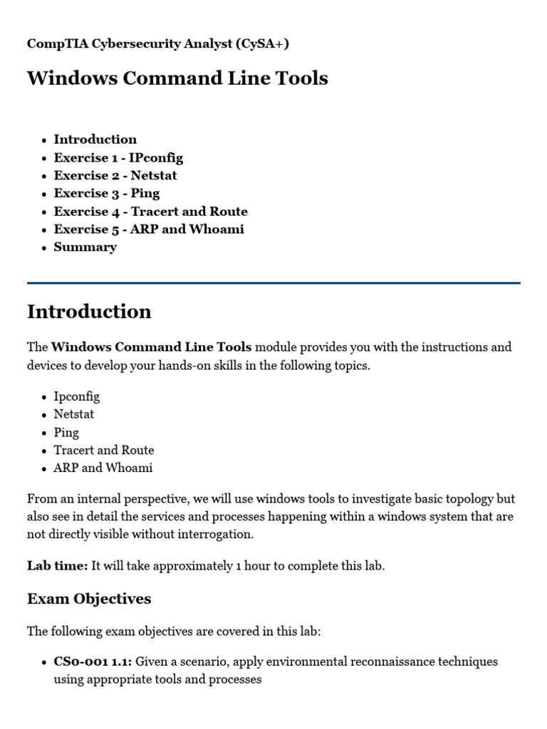 5 Windows Command Line Tools | PDF | Internet Protocols | Computer ...