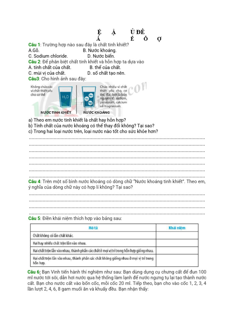 CHỦ ĐỀ 5 - KHTN 6 | PDF