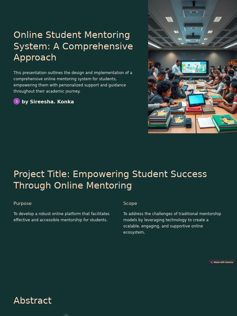 Online Student Mentoring System A Comprehensive Approach | PDF ...