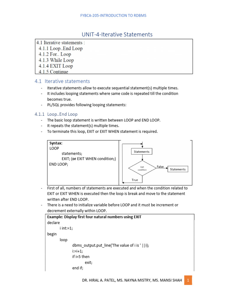 Unit4 Iterative Statements | PDF | Control Flow | Object Oriented ...