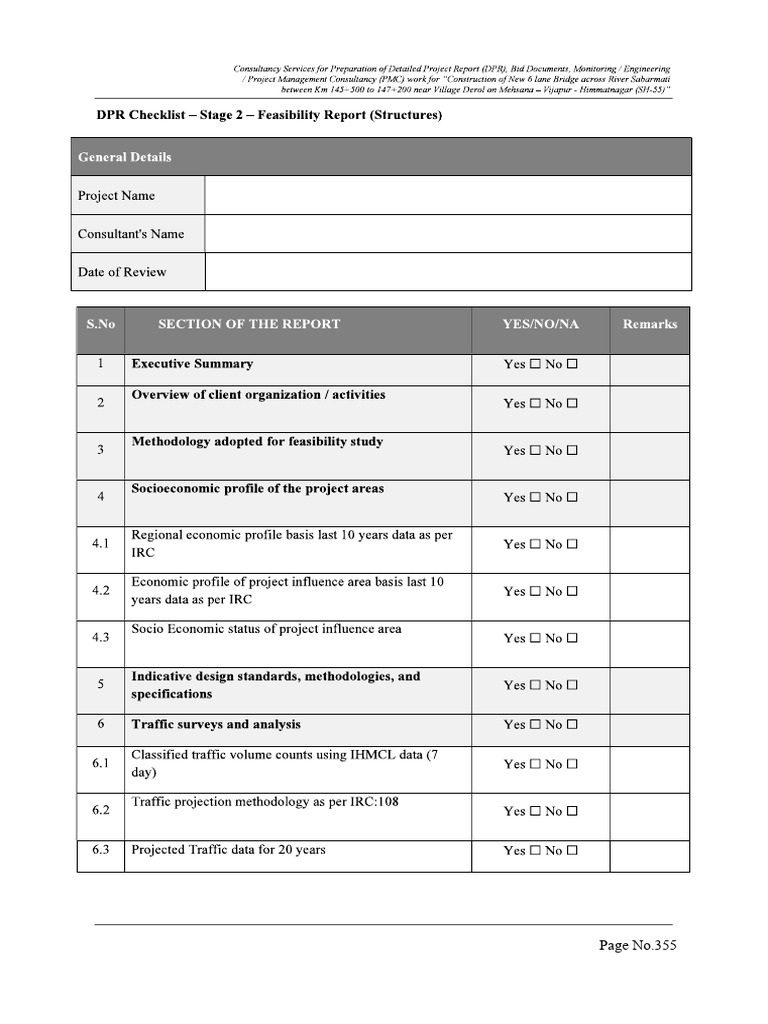Checklist For Feasibilty | PDF