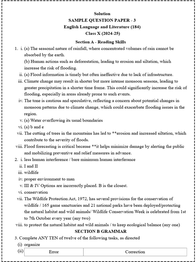 English Lang and Lit Class X Sample Paper 03 For Board Exam 2025 ...