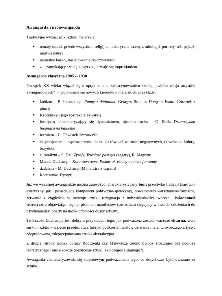 Awangarda I Neoawangarda | PDF