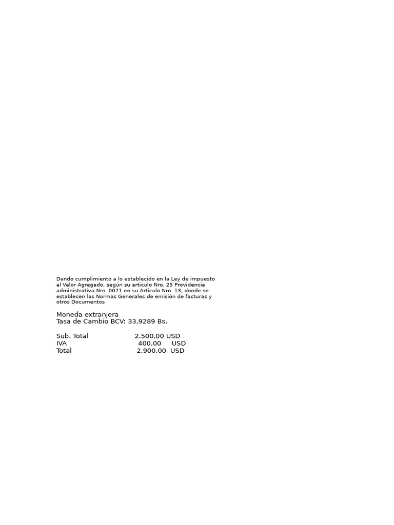 Normas de Facturación e IVA en USD | PDF