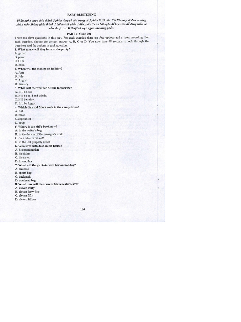Listening Part 1 Pdf