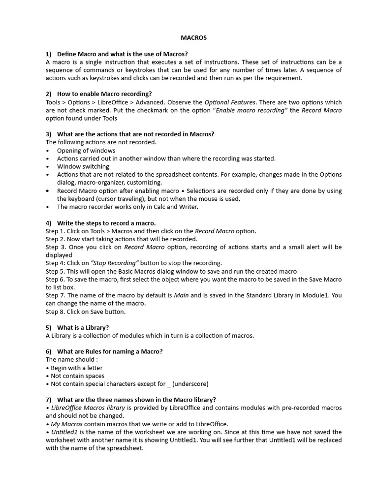 Macros and Multiple Operations | PDF | Macro (Computer Science) | Worksheet