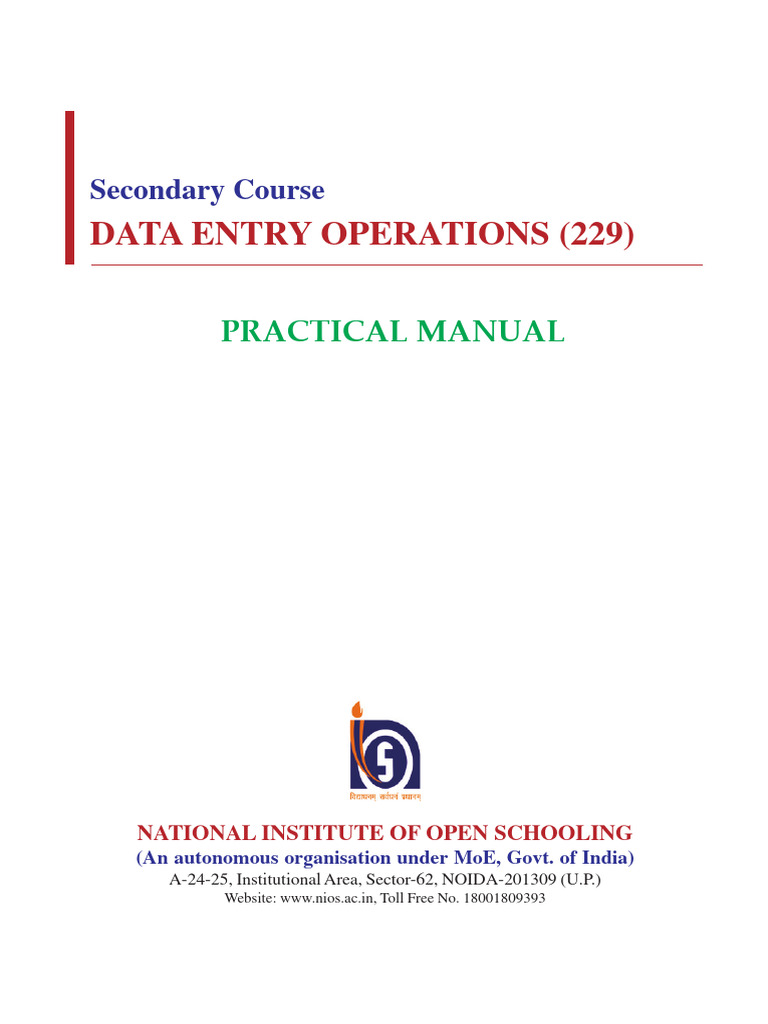 Data Entry Operations Practical Manual | PDF | Microsoft Word | Software