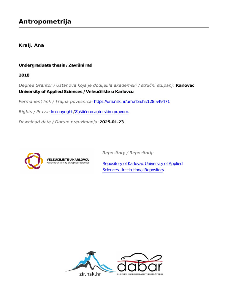 Antropometrija Kralj Ana PDF