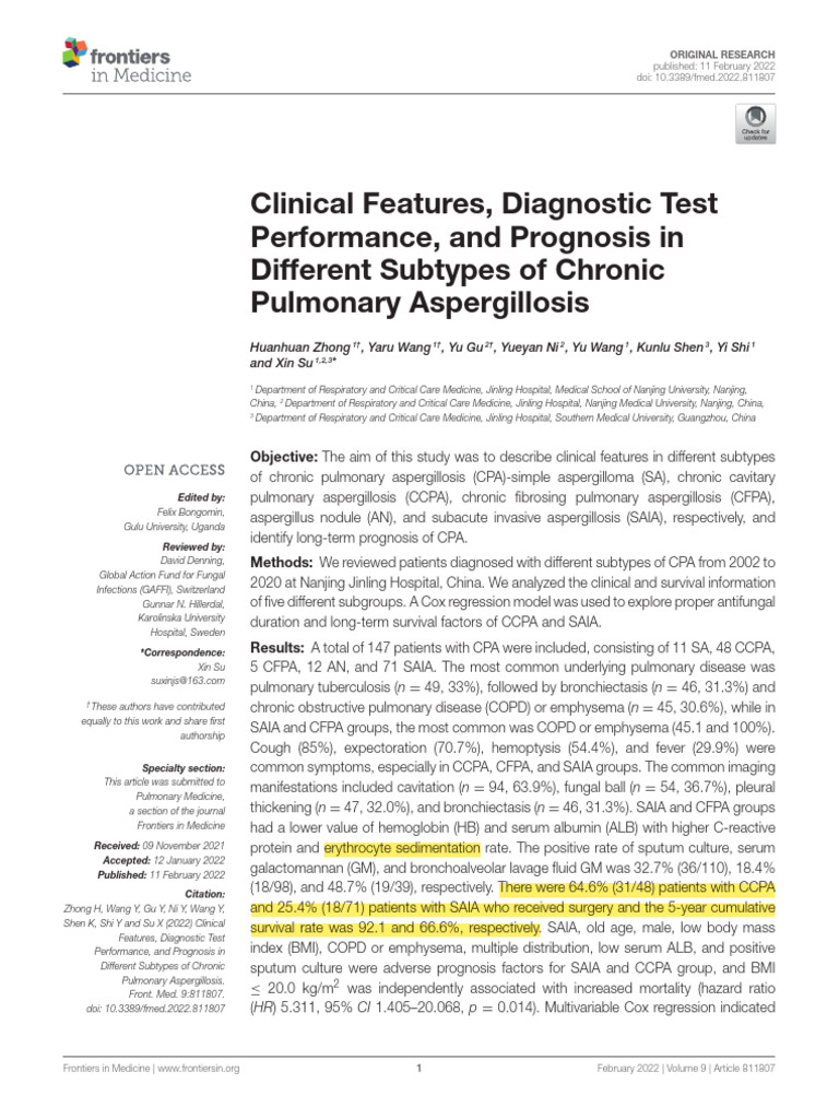 Clinical Features - Diagnostic Test Performance - and Prognosis in ...