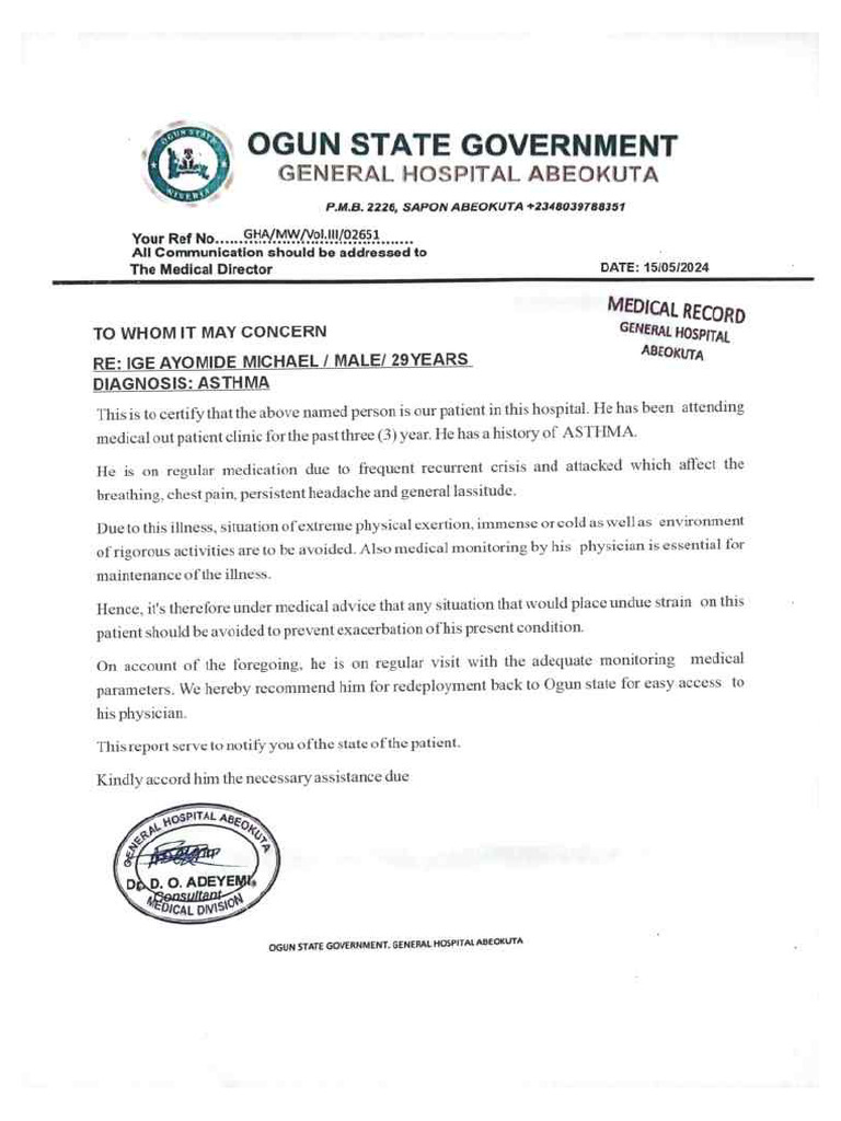 MIC Medical Report | PDF