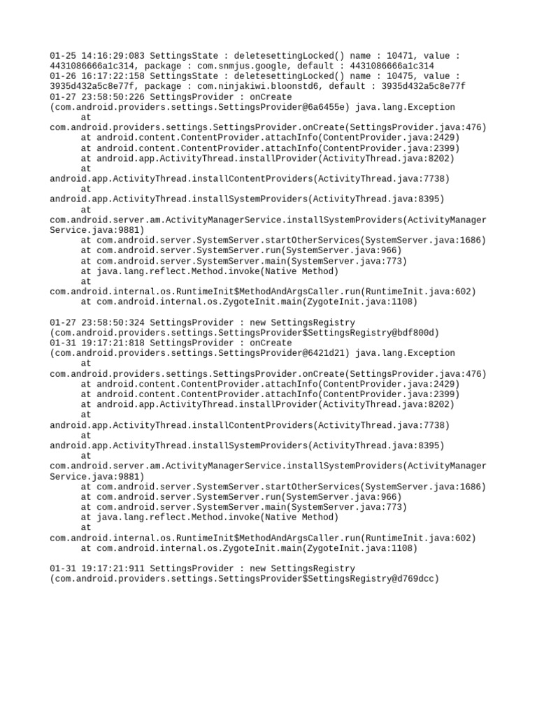 settingsprovidera | PDF | Computer Programming | Software