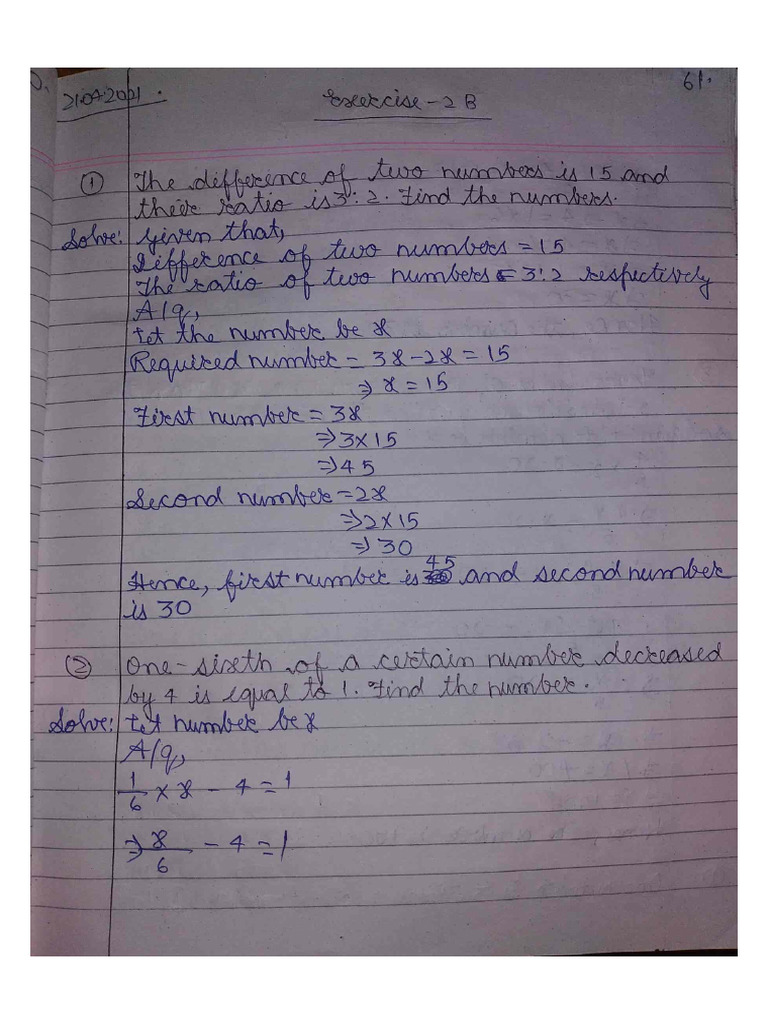 Maths Exercise 2 B | PDF