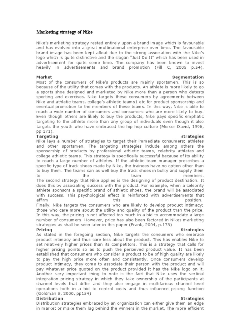 Marketing Strategy of Nike | Nike | Brand