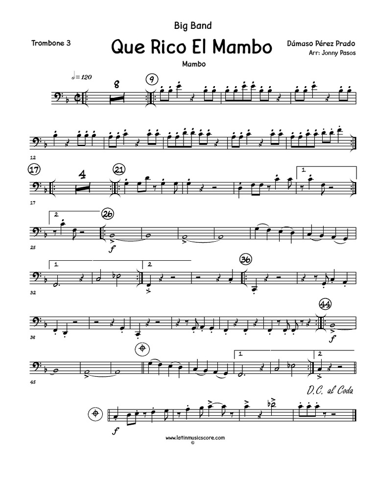 Que Rico El Mambo Arrangement | PDF