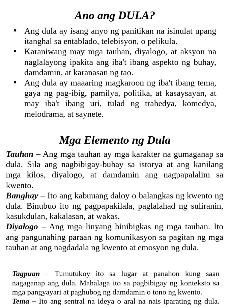 Ano Ang DULA? | PDF