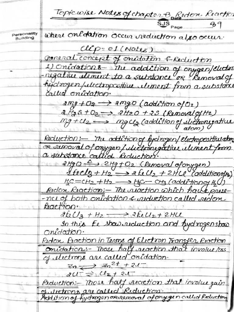 Class 11 Chemistry Chapter 7 Redox Reaction 23-Aug-2024 12-33-44 | PDF