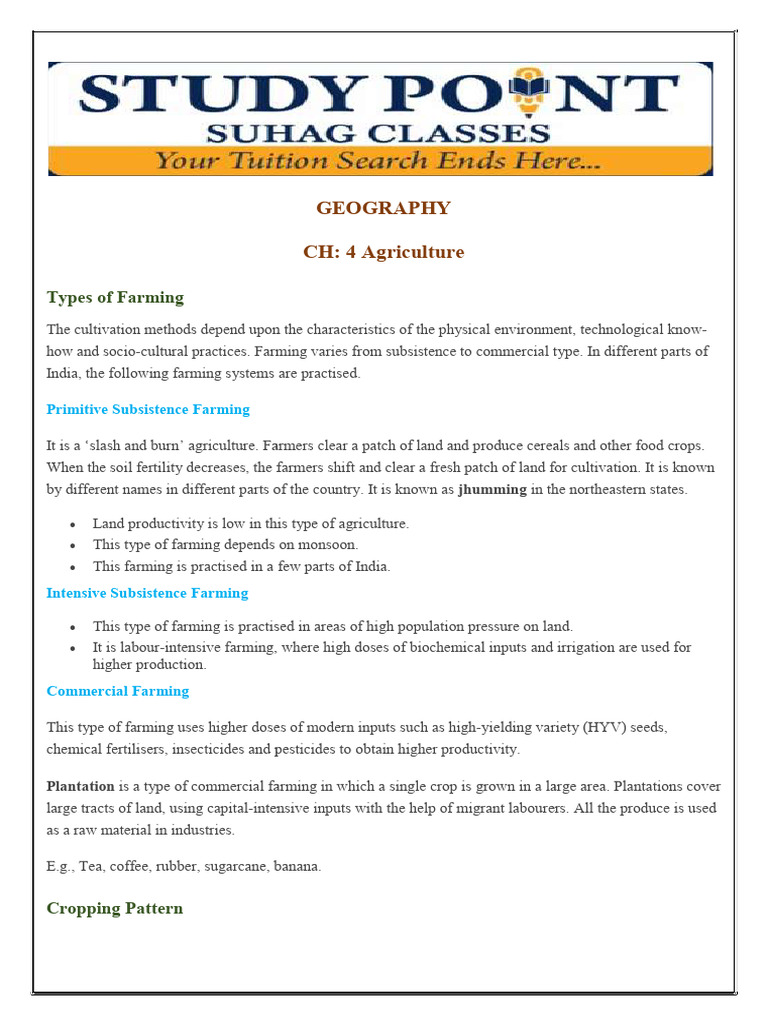 Overview of Farming Types in India | PDF | Agriculture | Intensive Farming