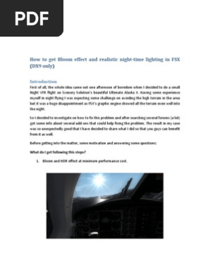 FSX Bloom and Night Lighting Guide