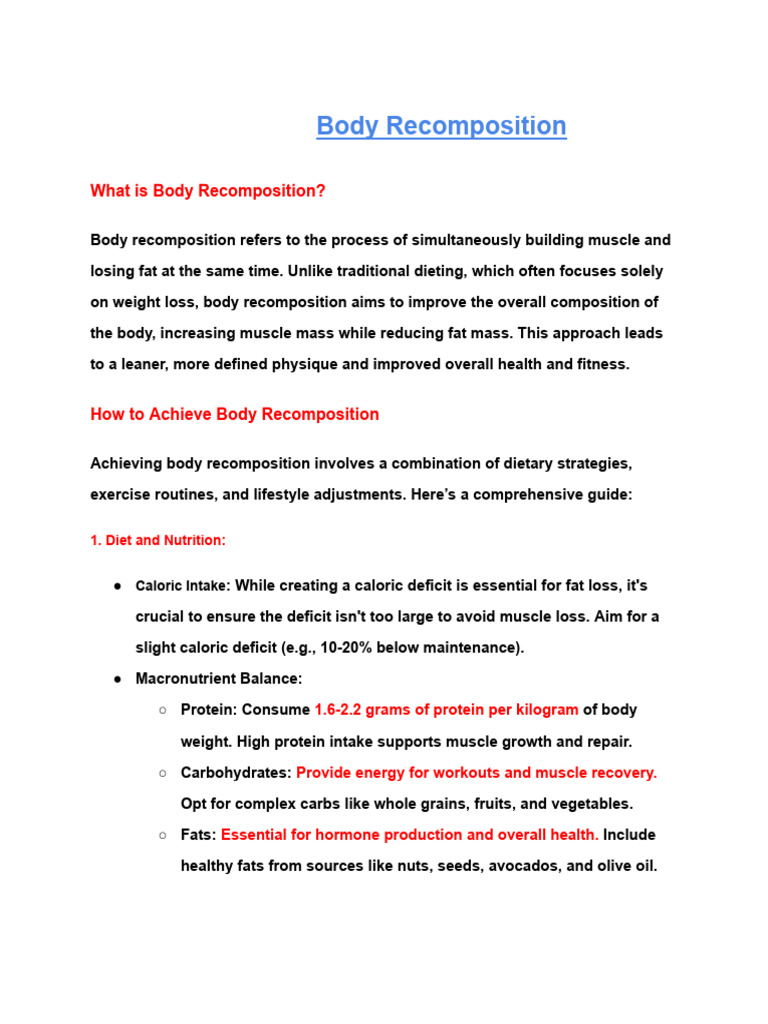 Ultimate Body Recomposition Guide | PDF | Strength Training | Weight Loss