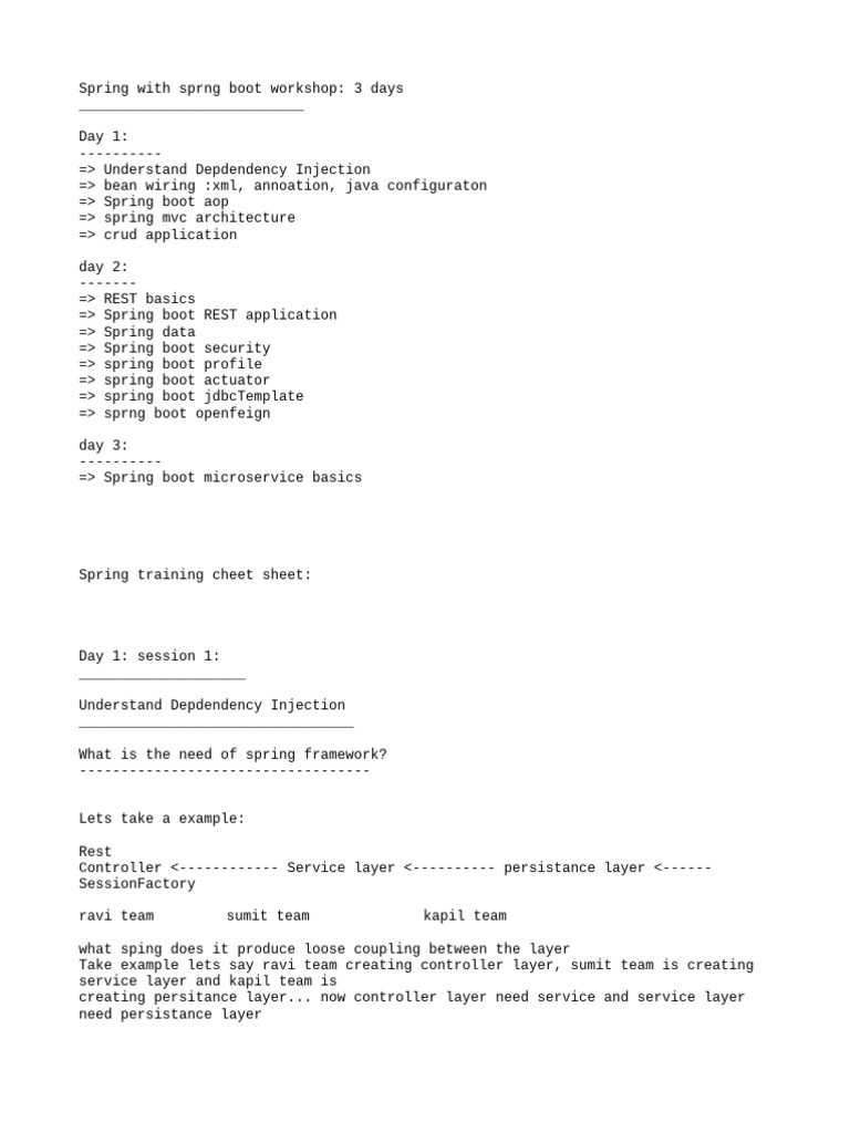 Spring Boot Workshop: 3-Day Training | PDF | Spring Framework ...