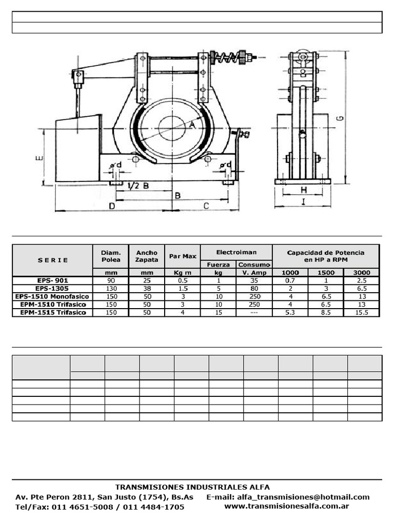 Especificaciones Frenos Electromagnéticos | PDF