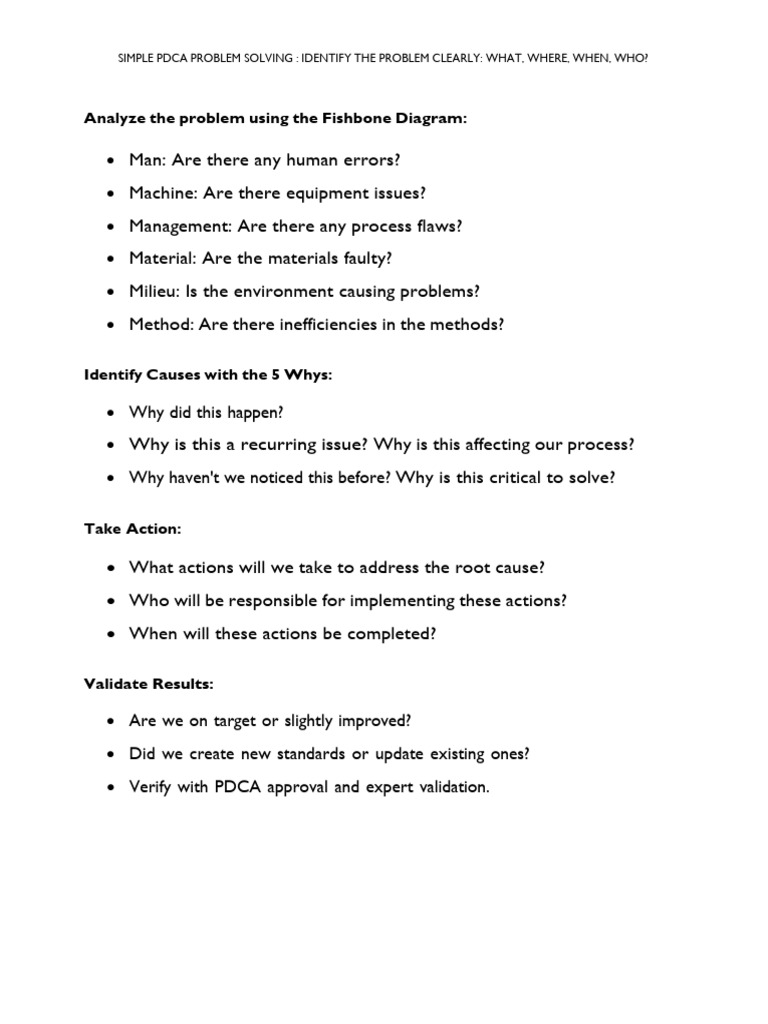PDCA Problem | PDF