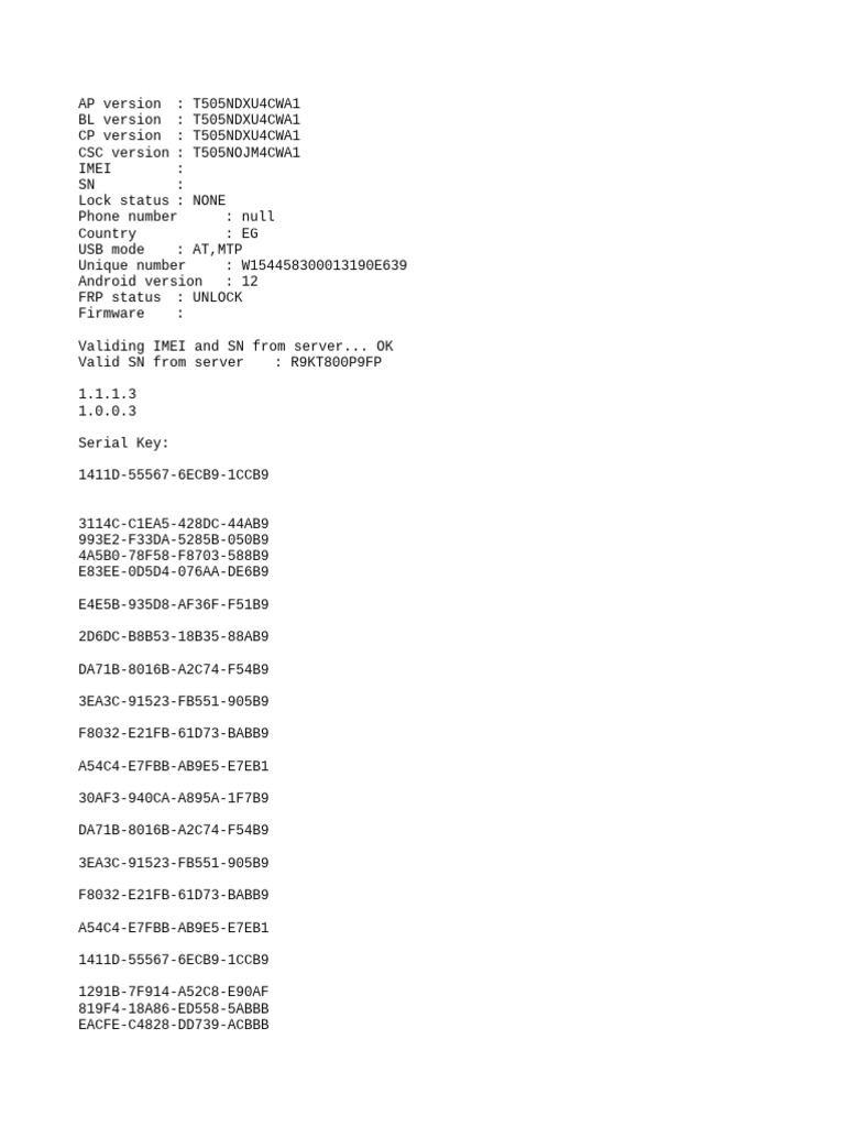 Device Information and Firmware Details | PDF